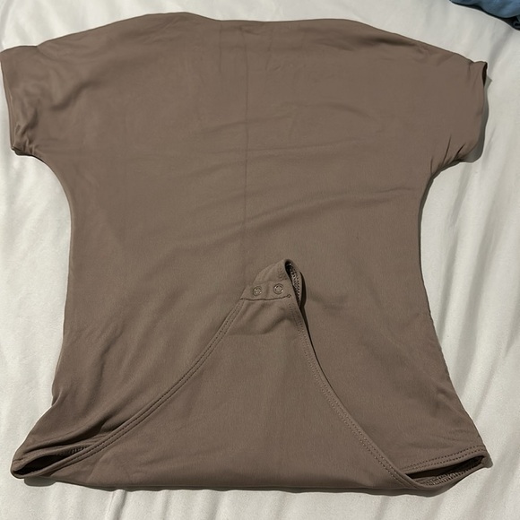 Aritzia square neck bodysuit in deep taupe - Picture 8 of 9